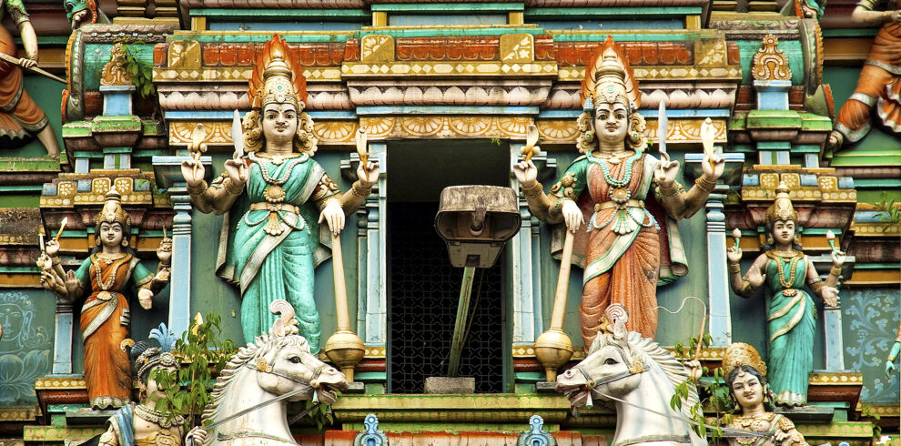 Hindu temple with indian gods kuala lumpur malaysia